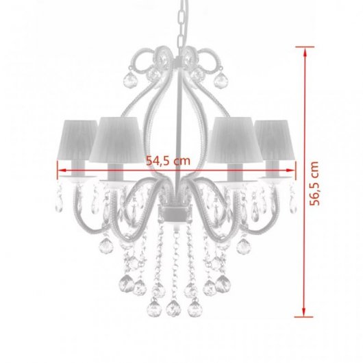 VidaXL Lustre 2300 Cristaux 6xE14 Blanc
