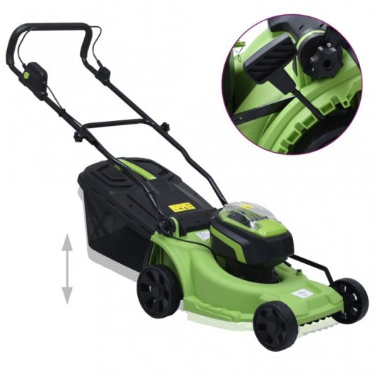 VidaXL Cortacésped a Batería 40L + 2 Baterías 20V