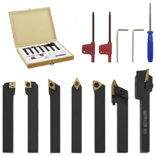 VidaXL Set di utensili per tornitura indicizzabili 8x8mm 12 pezzi