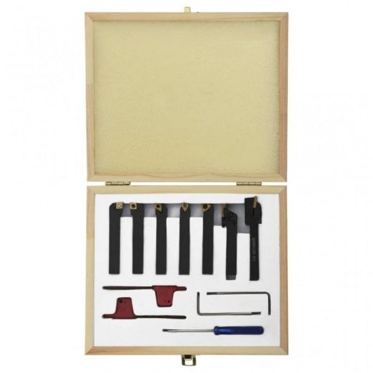 VidaXL Set di utensili per tornitura indicizzabili 8x8mm 12 pezzi