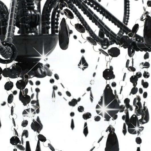 VidaXL Lustre avec Perles 8xE14 Noir