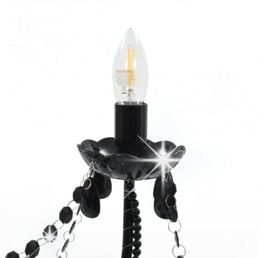 VidaXL Lustre avec Perles 8xE14 Noir