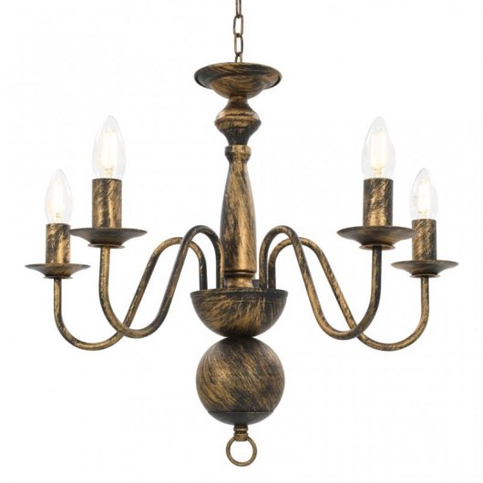 VidaXL Lustre Suspension 5xE14 Noir Vintage