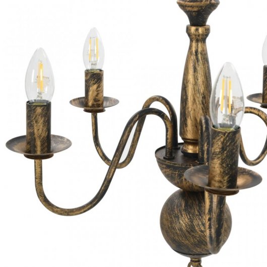 VidaXL Lustre Suspension 5xE14 Noir Vintage