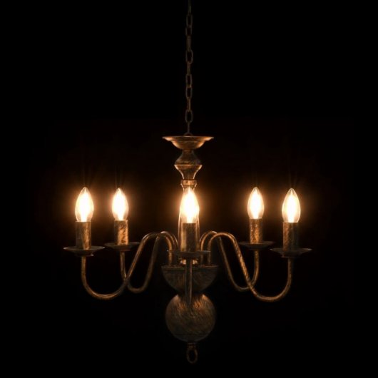 VidaXL Lustre Suspension 5xE14 Noir Vintage