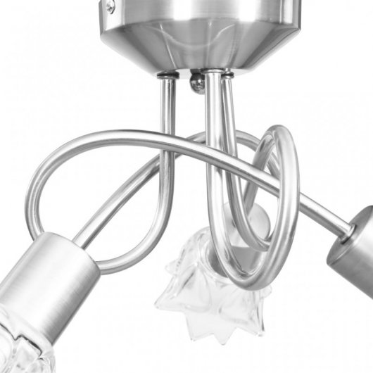 VidaXL Plafonnier Tulipe avec Abat-Jour en Verre 3xE14 Acier Chromé