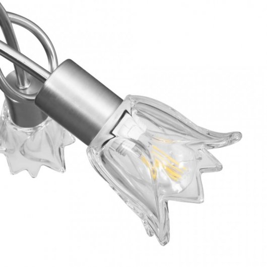 VidaXL Plafonnier Tulipe avec Abat-Jour en Verre 3xE14 Acier Chromé