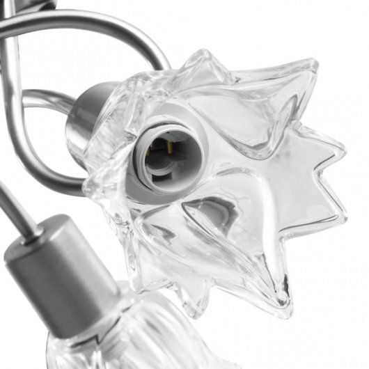 VidaXL Plafonnier Tulipe avec Abat-Jour en Verre 3xE14 Acier Chromé