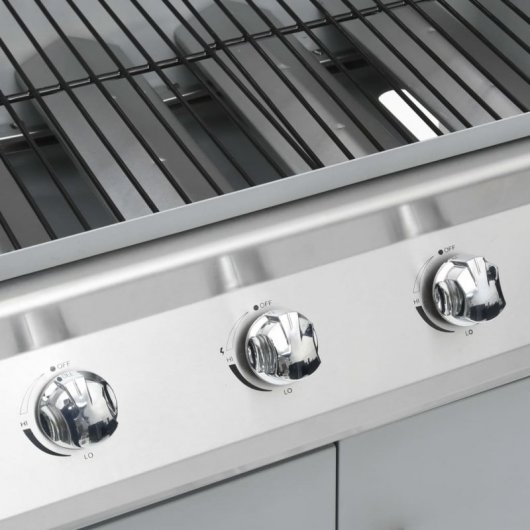 VidaXL Barbacoa de Gas 4+1 Fogones Plata