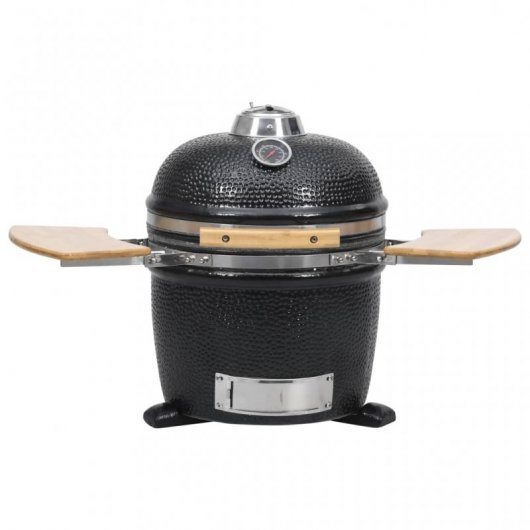 VidaXL Kamado Barbacoa con Ahumador 44cm Negra