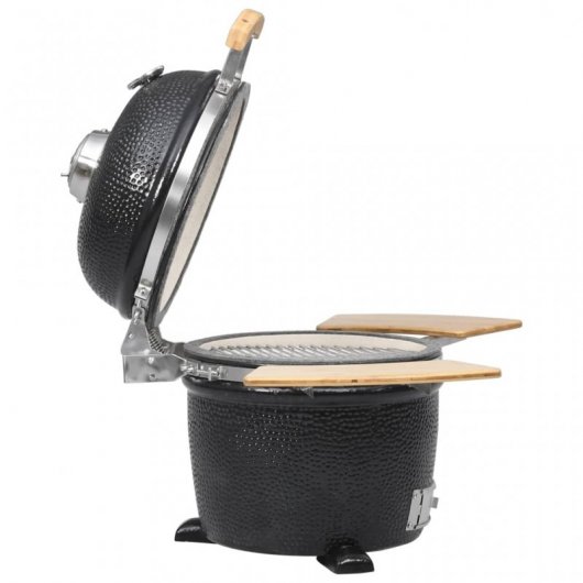VidaXL Kamado Barbacoa con Ahumador 44cm Negra