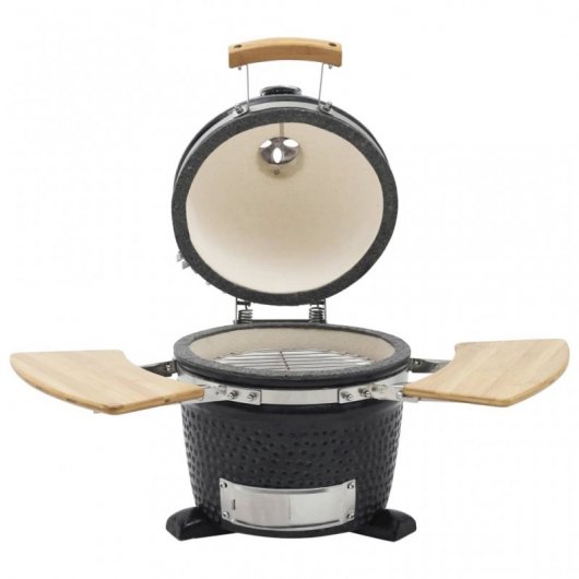 VidaXL Kamado Barbacoa con Ahumador 44cm Negra