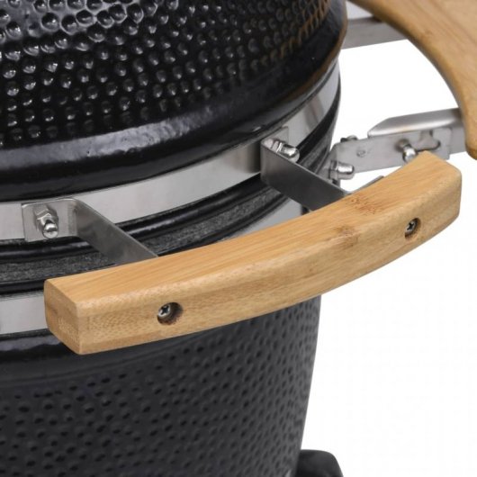 VidaXL Kamado Barbacoa con Ahumador 44cm Negra