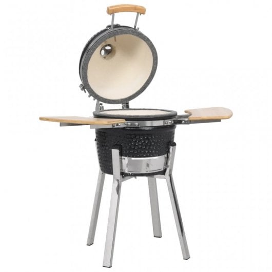 VidaXL Kamado Barbacoa con Ahumador 81cm Negra