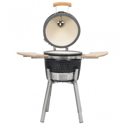 VidaXL Kamado Barbacoa con Ahumador 81cm Negra