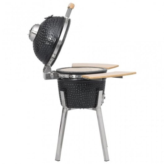 VidaXL Kamado Barbacoa con Ahumador 81cm Negra