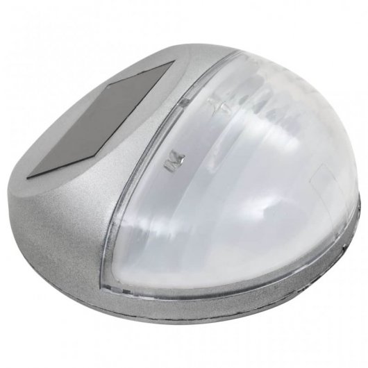 VidaXL Confezione da 12 Faretti LED Solari da Parete per Esterno Argento