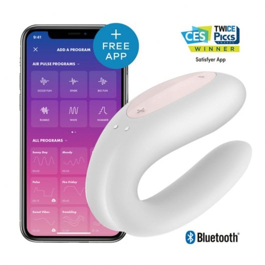 Satisfyer Double Joy Vibrador para Parejas Blanco/Oro Rosa