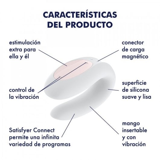 Satisfyer Double Joy Vibrador para Parejas Blanco/Oro Rosa