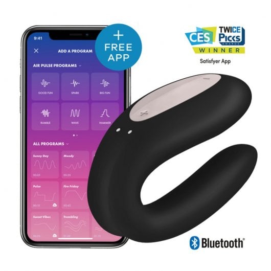 Satisfyer Double Joy Vibrador para Parejas Negro/Oro