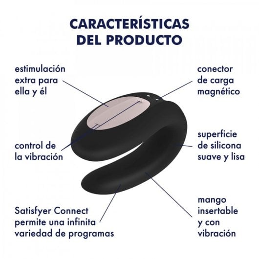 Satisfyer Double Joy Vibrador para Parejas Negro/Oro
