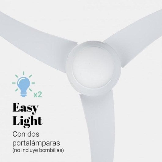 Ventilateur de Plafond Universel Bleu Mistral avec Lumière et Télécommande 70W Blanc
