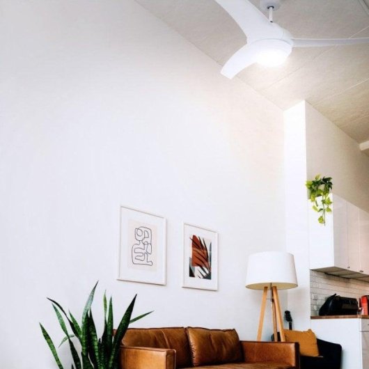 Ventilateur de Plafond Universel Bleu Mistral avec Lumière et Télécommande 70W Blanc