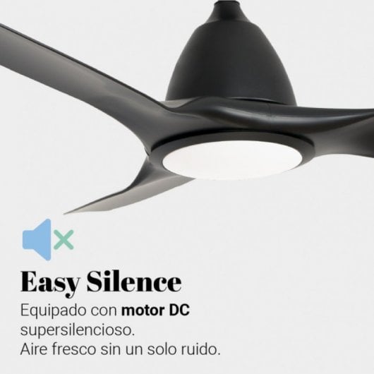 Universal Blue Alisios Ventilador de Techo con Luz y Mando 26W Negro