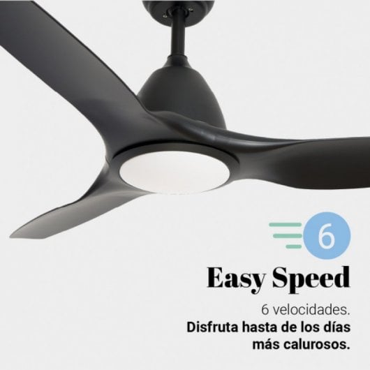 Universal Blue Alisios Ventilador de Techo con Luz y Mando 26W Negro