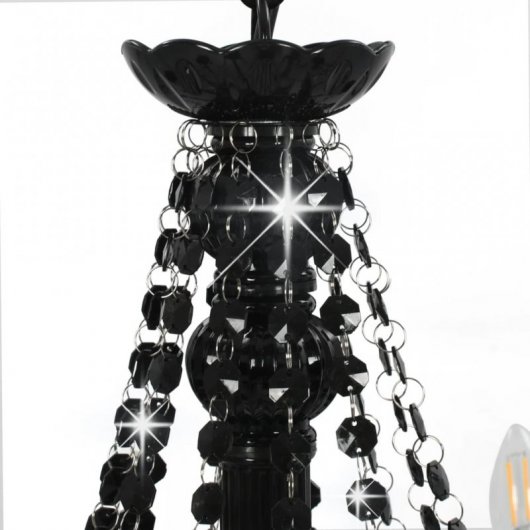 VidaXL Lustre avec Perles 12xE14 Noir