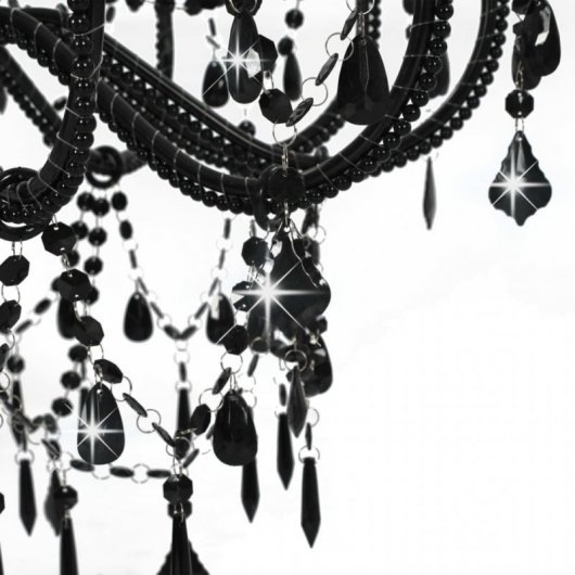 VidaXL Lustre avec Perles 12xE14 Noir