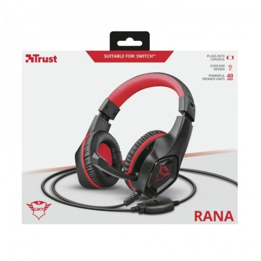 Trust GXT 404R Rana Auriculares Gaming Nintendo Switch Negro/Rojo