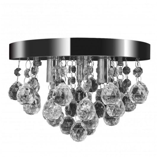 vidaXL Lampada da Soffitto in Vetro 3xG9 Cromo