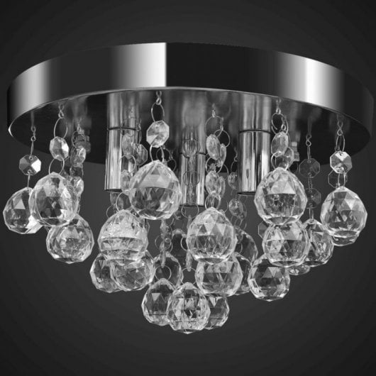 vidaXL Lampada da Soffitto in Vetro 3xG9 Cromo