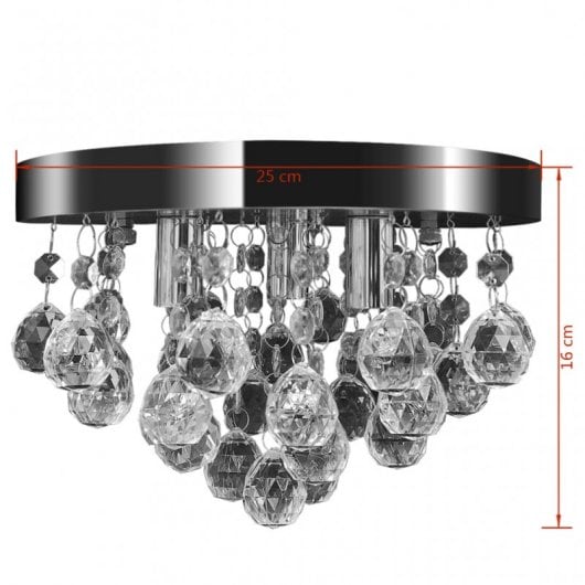 vidaXL Lampada da Soffitto in Vetro 3xG9 Cromo