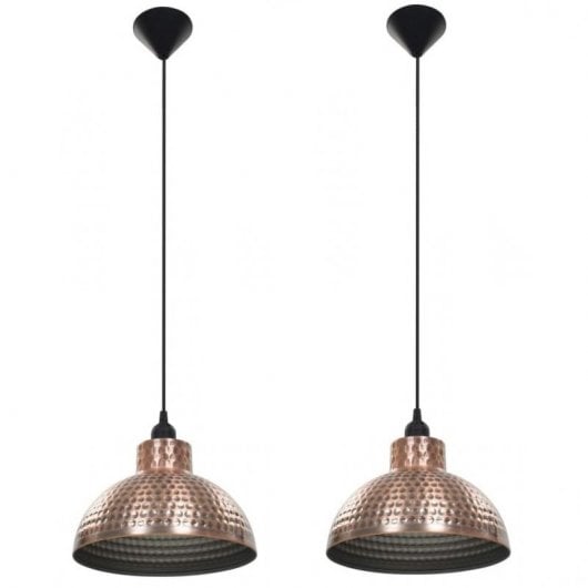 VidaXL Pack 2 Lámparas Colgantes Semiesféricas E27 26cm Cobre