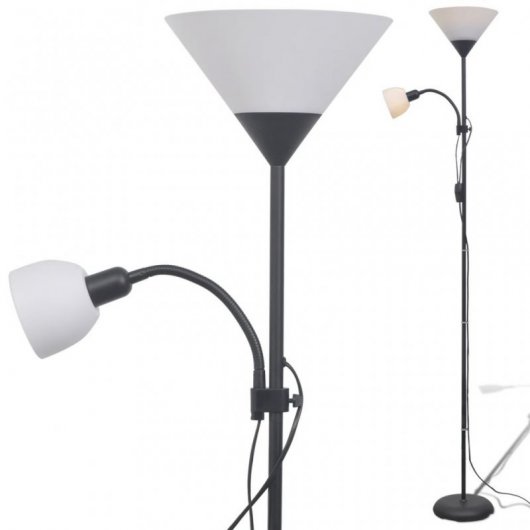 VidaXL Lampadaire E27 Double Ampoule Noire