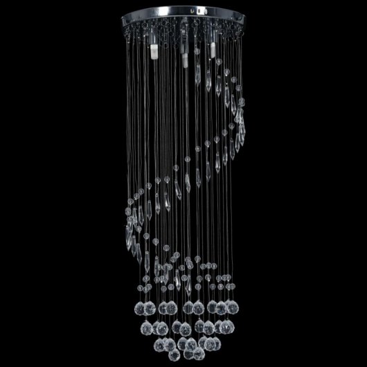 VidaXL Lampada da Soffitto Spirale Perle di Vetro 3xG9 Argento