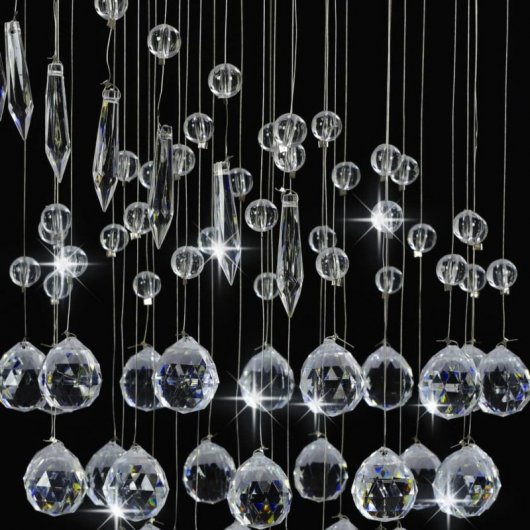 VidaXL Lampada da Soffitto Spirale Perle di Vetro 3xG9 Argento