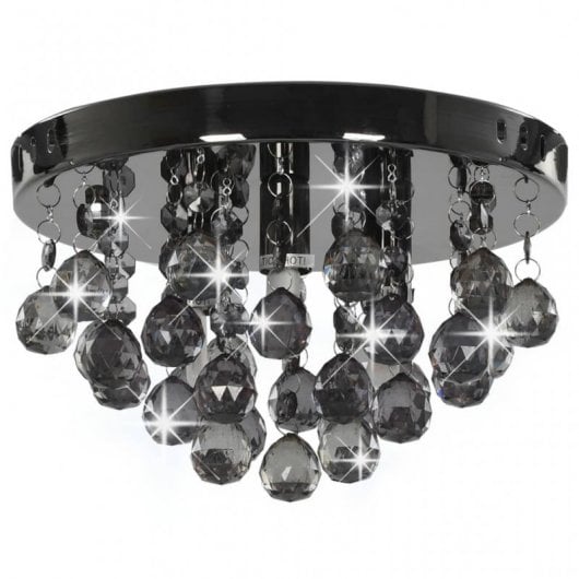 VidaXL Lampada da Soffitto Perline Fumé 3xG9 Nera
