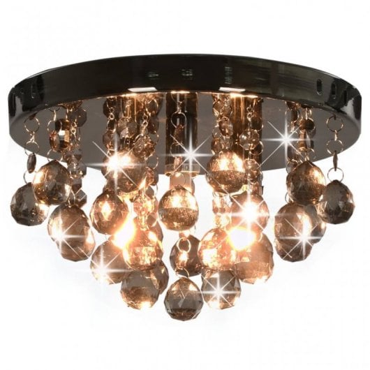 VidaXL Lampada da Soffitto Perline Fumé 3xG9 Nera