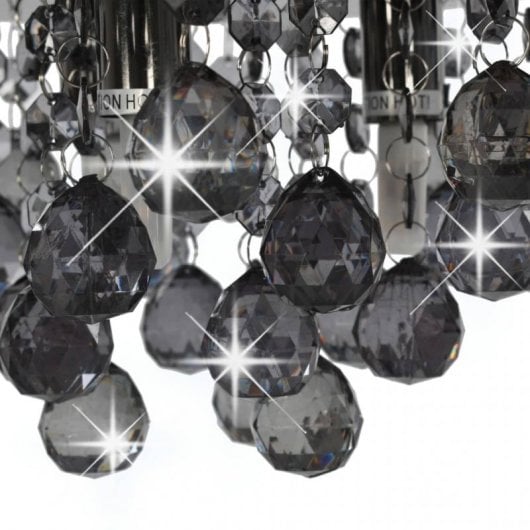VidaXL Lampada da Soffitto Perline Fumé 3xG9 Nera