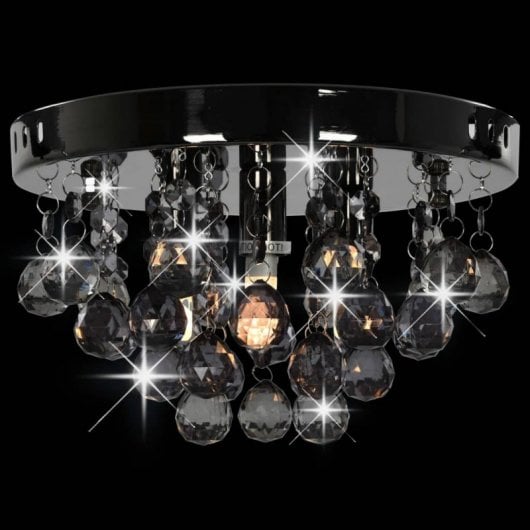 VidaXL Lampada da Soffitto Perline Fumé 3xG9 Nera