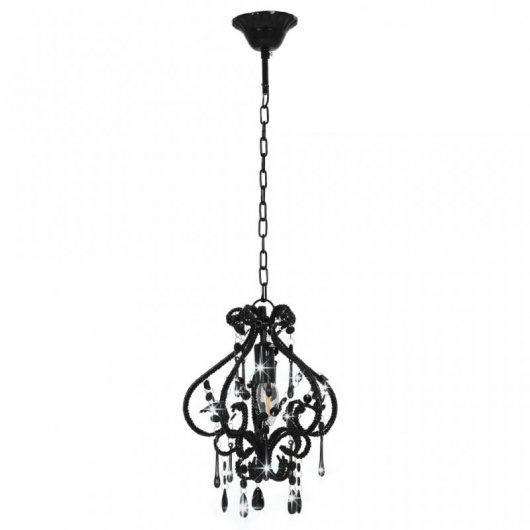 Lampada a sospensione VidaXL con perline E14 32 cm Nera