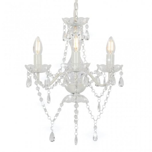 VidaXL Lampadario con Perle Tonde 3xE14 Argento