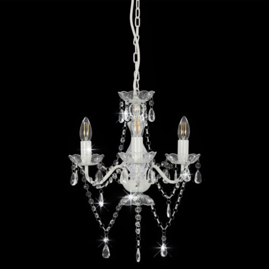 VidaXL Lampadario con Perle Tonde 3xE14 Argento