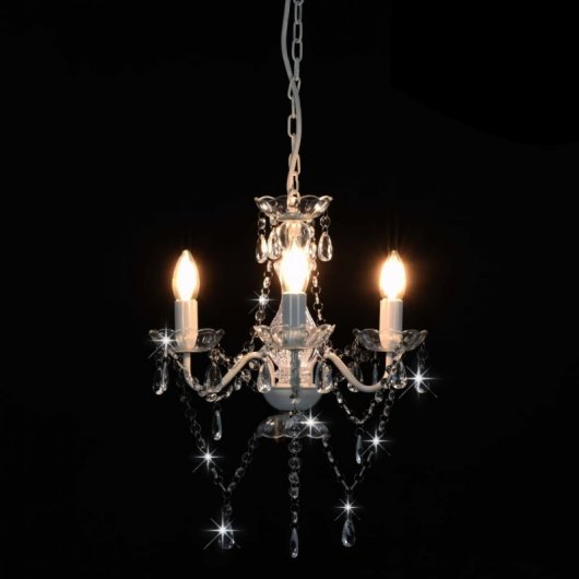 VidaXL Lampadario con Perle Tonde 3xE14 Argento