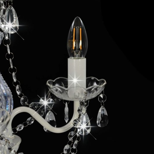 VidaXL Lampadario con Perle Tonde 3xE14 Argento