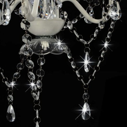VidaXL Lampadario con Perle Tonde 3xE14 Argento