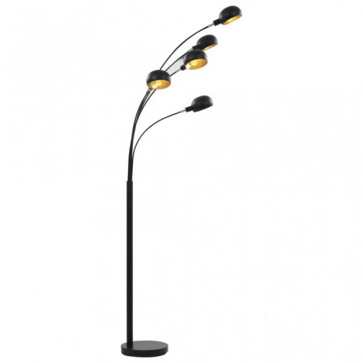 VidaXL Lampadaire 5xE14 200cm Noir/Or